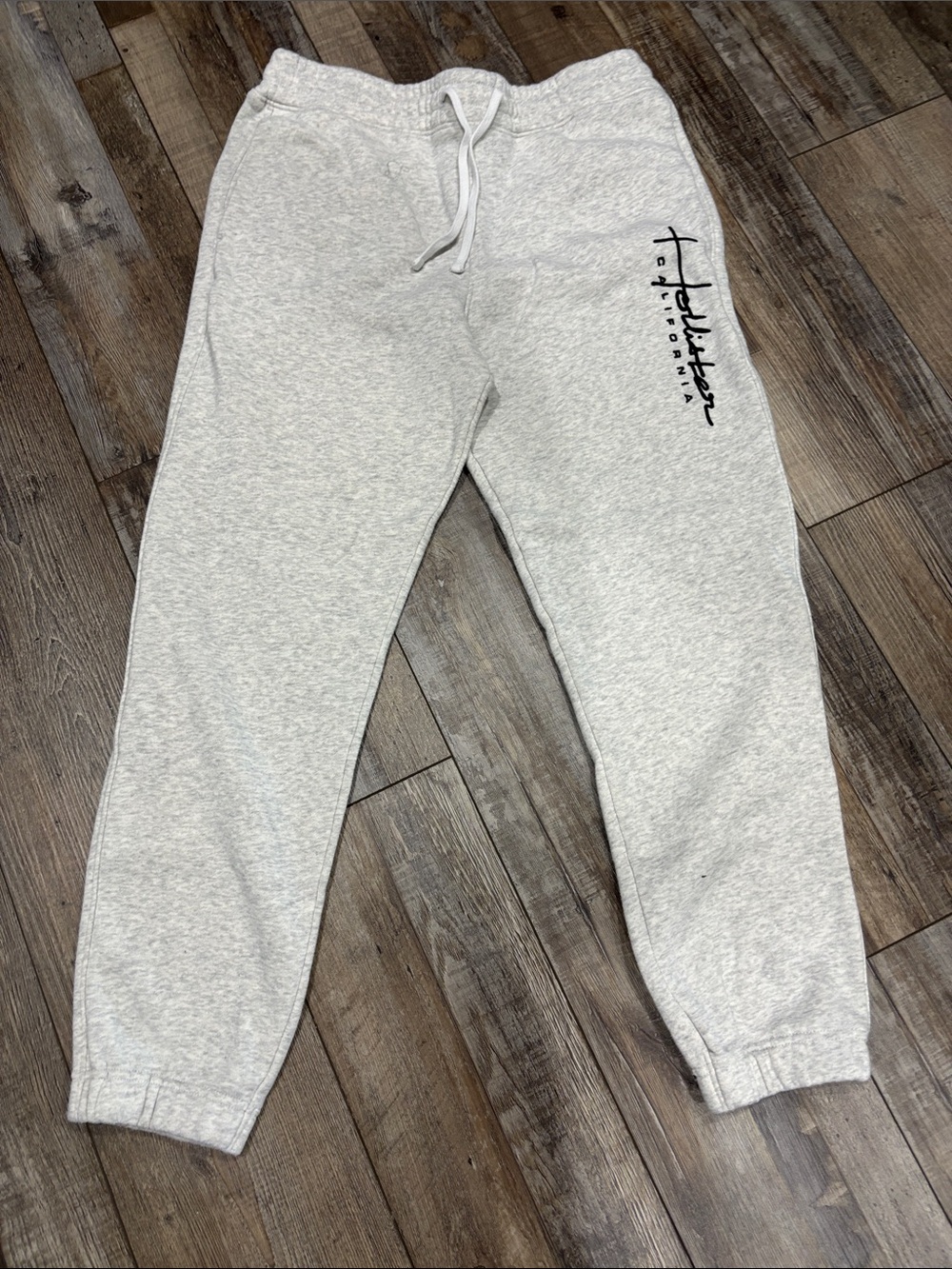 Hollister Light Gray Logo Jogger Sweatpants